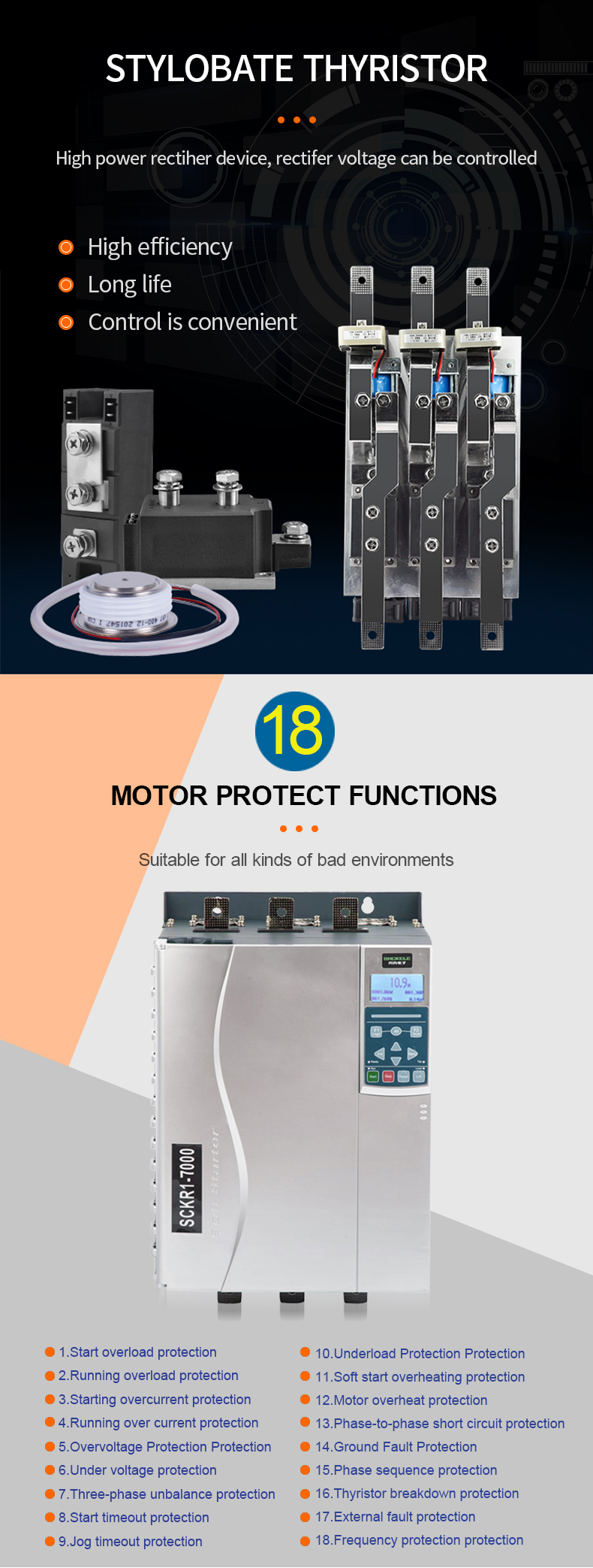 15 Years Supplier 380V AC 50Hz/60Hz Internal Bypass Soft Starter 3 Phase 22KW 30HP for Air Compressor