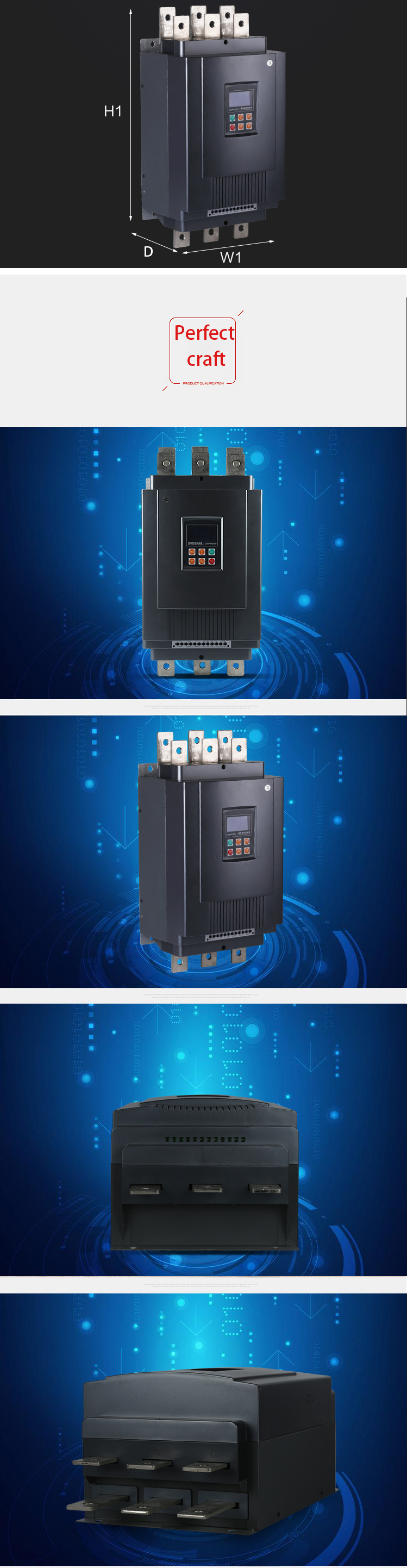 Motor Soft Starter with Three Phase 380V 320KW 50Hz/60Hz Soft Starter for Induction Motor