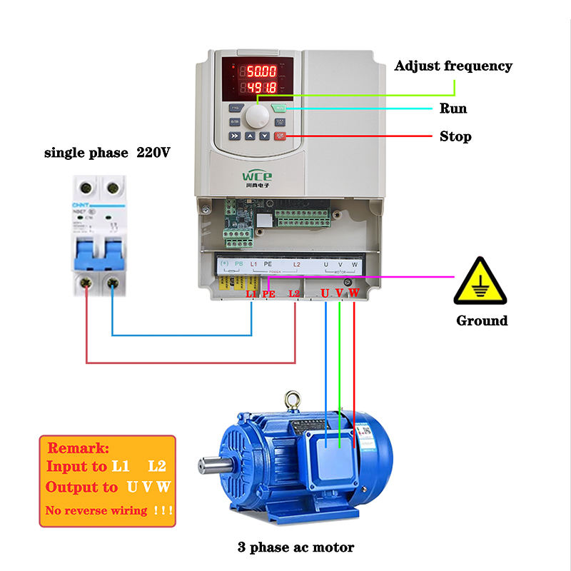 Customizable Inverter VFD for 0.75KW 2.2KW 5.5KW 7.5KW Spinning Machine Loads 220V 3Phase Nominal Voltage