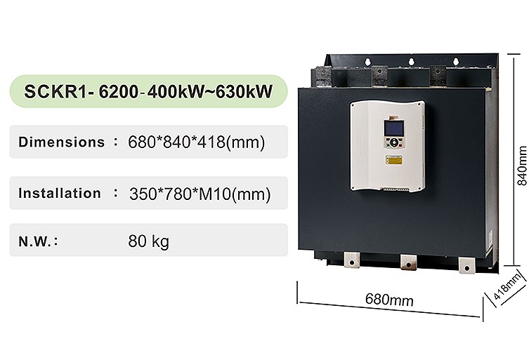 Online 3 Phase Soft Starter Control Pump Motor with 380V Power for 185KW ~630KW