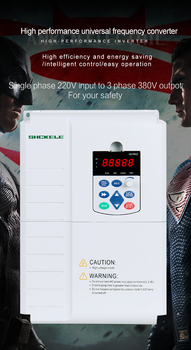 16 Year VFD Manufacture 0.75KW 1.5KW for VFD Drive Motor 50Hz 60Hz Frequency Converter VFD 220V Single Phase to 3 Phase 380V