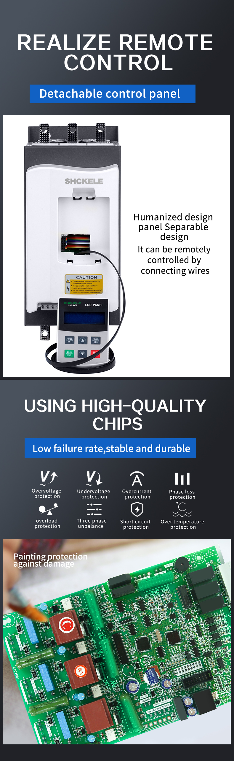 15 Year Soft Starter Supplier Price List SCKR1 for Wind Generator/pump Controller 380V 690V 3 Phase AC Soft Starter for Motor