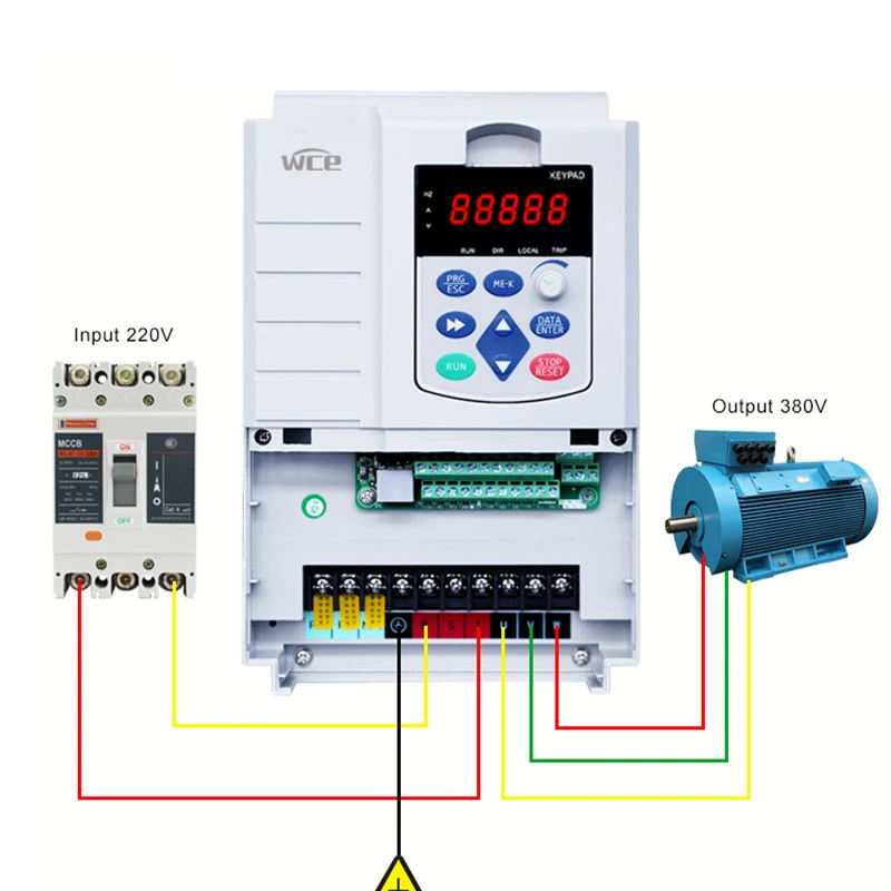 High Quality 18.5KW 380V 25HP VFD 2.2KW 3HP Input 3 Phase 220 60 HZ Output 3 RS485 AC Motor VFD Pump Controller