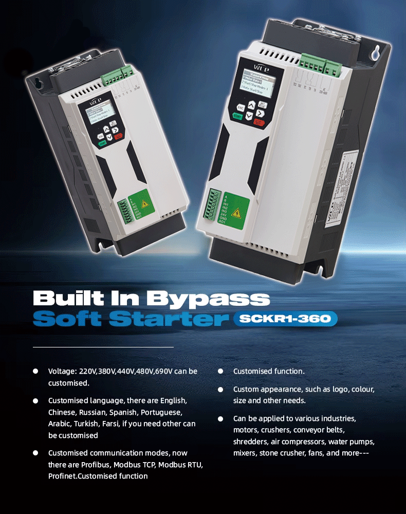 220V 3 Phase Motor Drive AC Intelligent Motor Soft Starter Soft Start Module Soft Start 50-60HZ Compatible 18.5KW 22KW 30KW 37KW