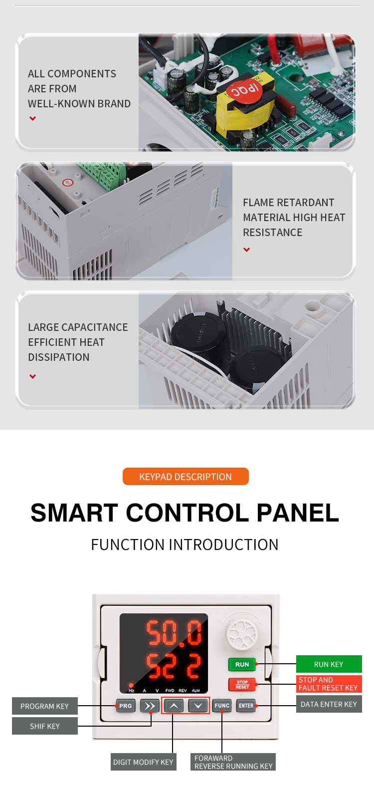 For Electric Pump High Quality Professional Variable Frequency DriVe Variable Frequency DriVe 6KVA 7.5KW 5HP 50Hz/60Hz
