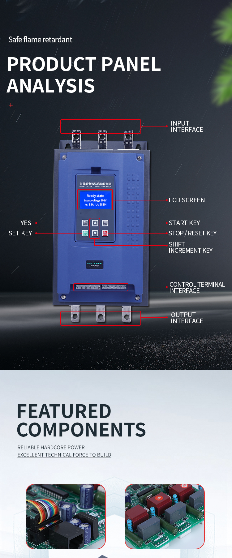 Low Price 30kw 40HP 3 Phase 380V Soft Starter for Three Phase Motor
