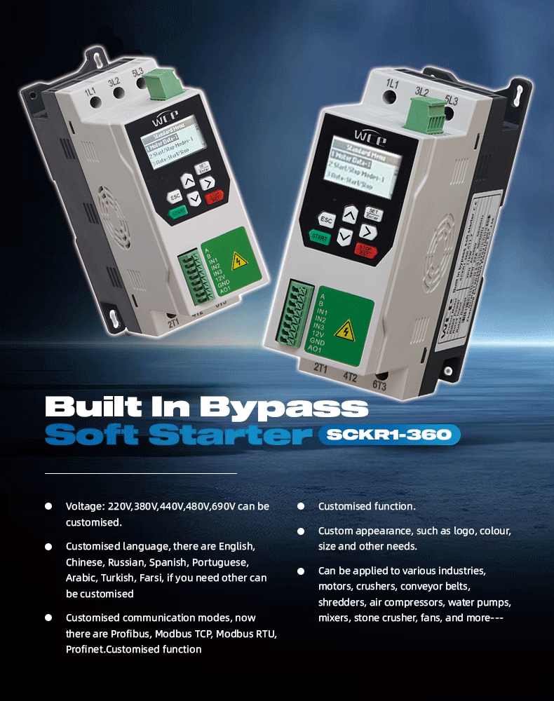 Intelligent AC Motor Soft Starter 90KW 115KW 220V 380V, Motor Drive with No Bypass Contactor for Optimal Performance