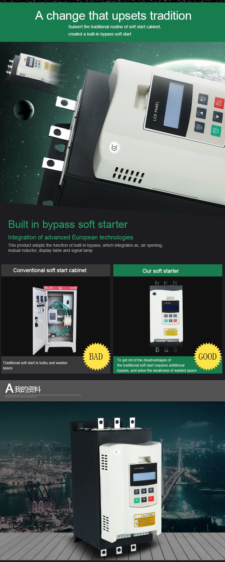 Can Remotely Control 50Hz/60Hz 3phase 380V Power 37KW Motor Soft Starter for Ac Electric Motor