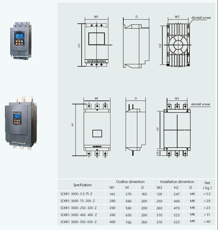 Motor Soft Starter with Three Phase 380V 320KW 50Hz/60Hz Soft Starter for Induction Motor
