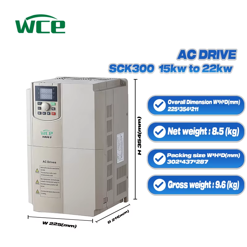 Energy-Efficient 15KW 18.5KW Inverter 220V 380V Variable Frequency Drive for Industrial Use for 3-Phase Power Systems