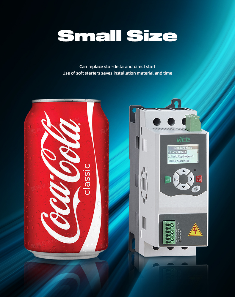 Customized 5.5KW 7.5KW 11KW 15KW AC Motor Soft Starter 220V 380V 3 Phase, No Bypass Contactor for Motor Drive Applications