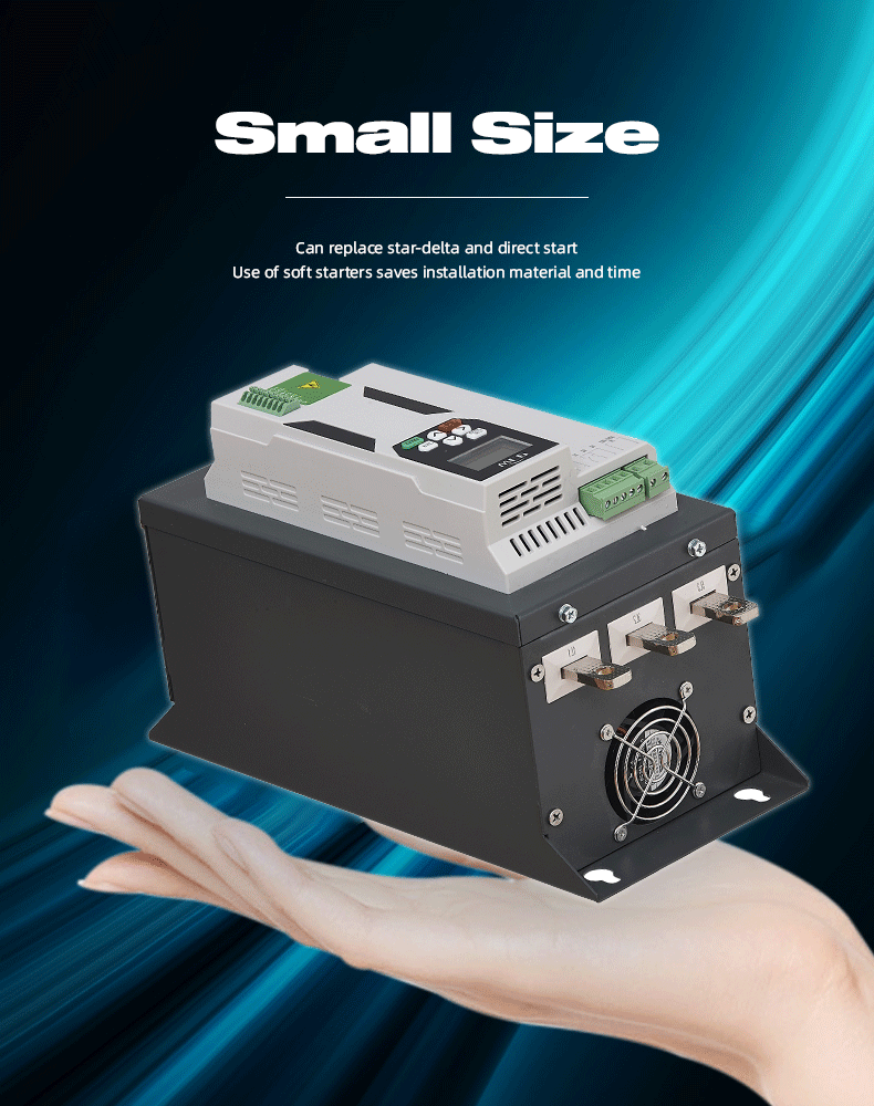 Online Type Soft Starter for AC Motor 220V-480V 3 Phase 45KW-75KW Triple Output Without Bypass Contactor 380V-440V 460V