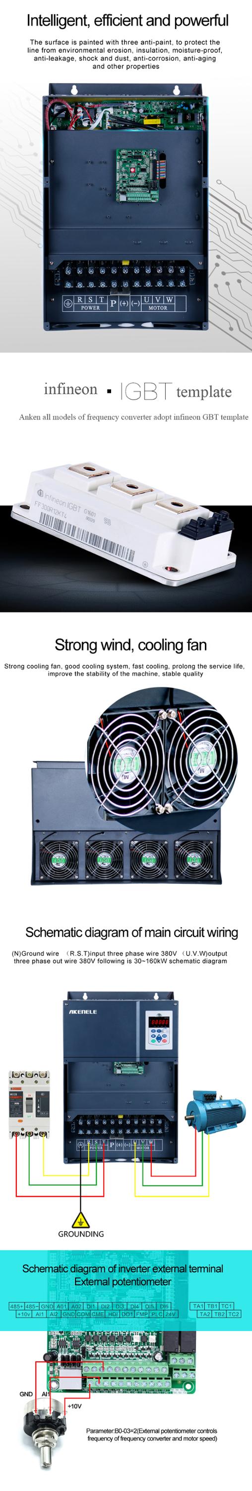 High Quality 0~400Hz AC to DC to AC 380V 45KW Frequency DriVe/frequency Transformer/frequency InVerter for Water Pump