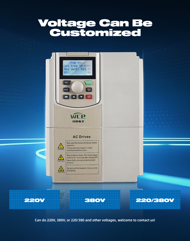 Durable AC inverter VFD 3 Phase 220V 380V 0.75KW 1.5KW 2.2KW 4KW for pumping unit