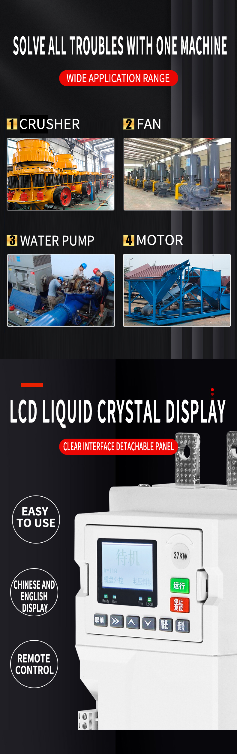 Low Price Wholesale 3 Phase 5.5KW~ 45KW 60HP Motor Soft Starter Intelligent 380V for Suitable for All Kinds of Pumps