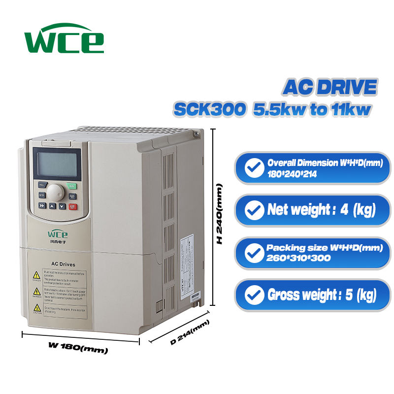Cost-Effective VFD Inverter 5.5KW 7.5KW 11KW AC Motor Drive Frequency Converter 3 Phase 220V 380V-440V.