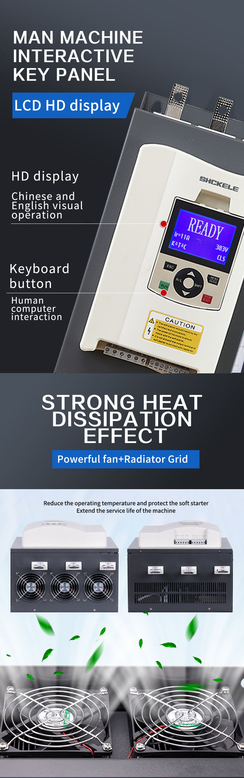 Top Quality 50Hz/60Hz 3 Phase 220V/380V/440V/480V/690V 5.5KW to 630KW 400KW Motor Soft Starter for Protect Motor