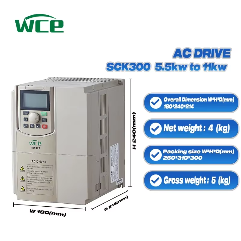 Intelligent Variable Frequency Drive (VFD) 380V 5.5KW 7.5KW 11KW for 3 Phase for 220V Applications