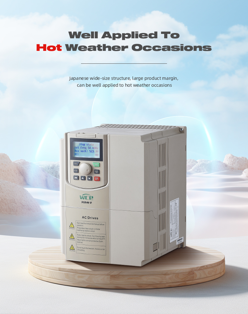 Durable AC inverter VFD 3 Phase 220V 380V 0.75KW 1.5KW 2.2KW 4KW for pumping unit