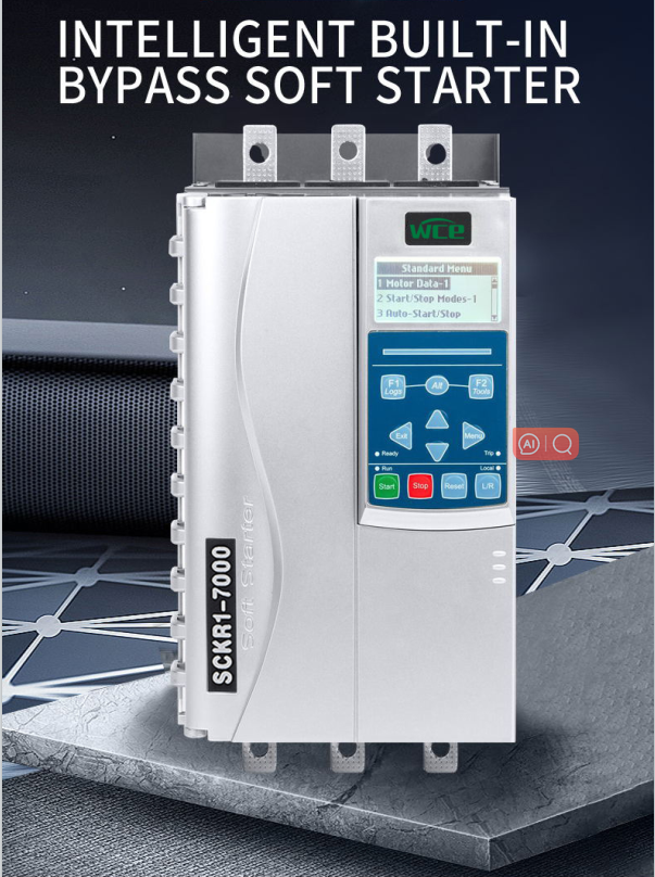 English French Spanish Russian Portuguese Arabic Display 5.5KW to 800KW 380V 3 Phase AC Built-in Bypass Motor Soft Starter