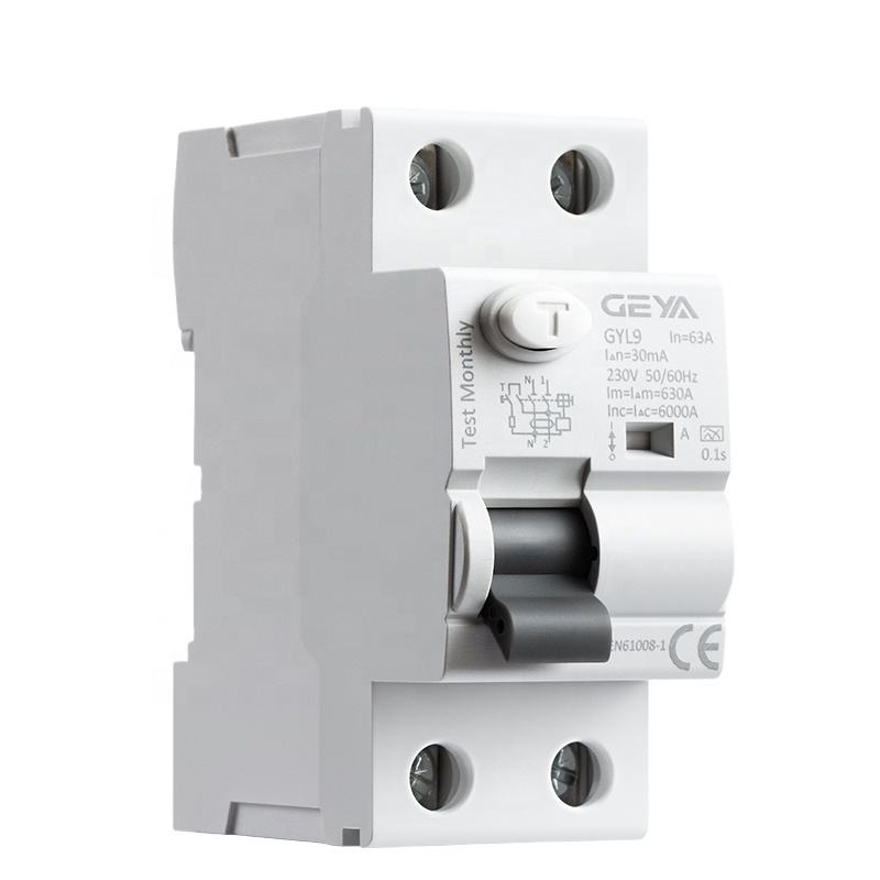 GEYA GYL9 Residual Current Circuit Breaker 10mA 15mA 30mA 100mA 300mA 500mA ELCB RCCB 2P 40A 300mA