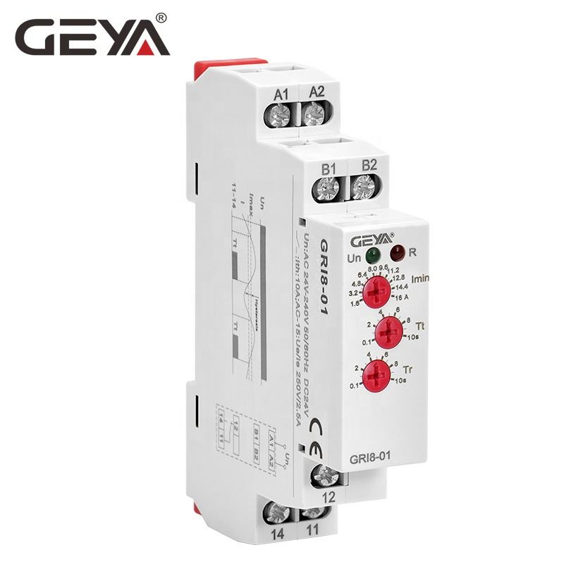 GEYA GRI8-01 Over Current Monitoring Relay Current Range 0.5A-16A W240V or DC24V Current Sensing Relay