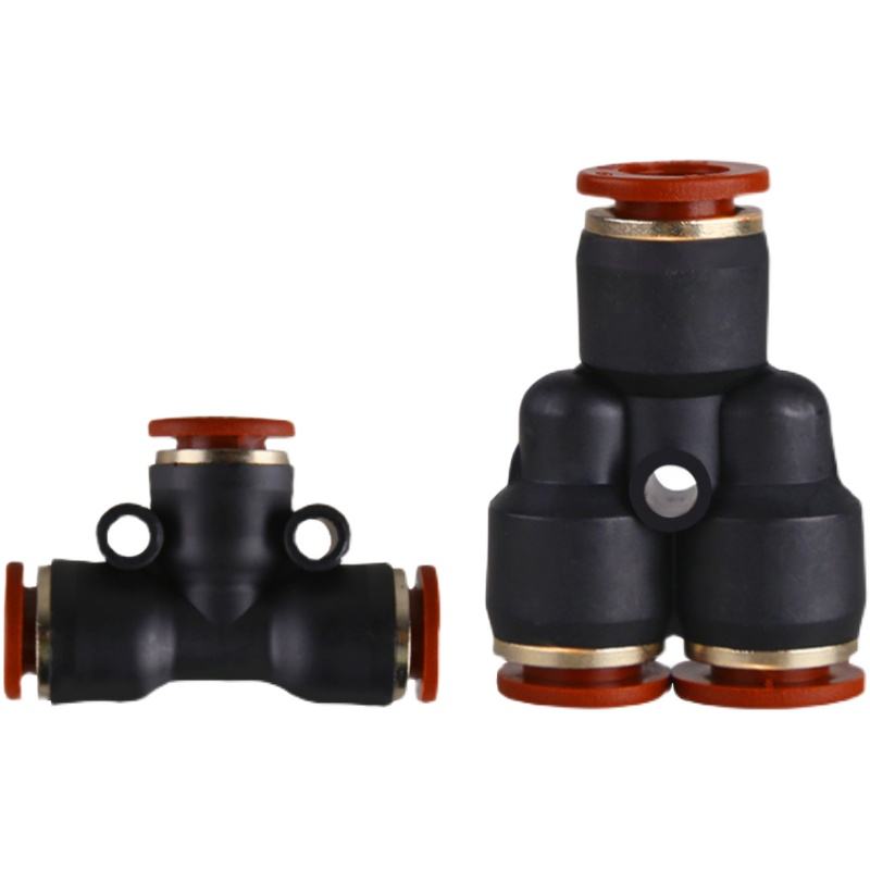 GEYA Y Type Pneumatic Rapid air Connector Fitting Tee Female Thread Connector 3 Way Air Coupler Quick Connector